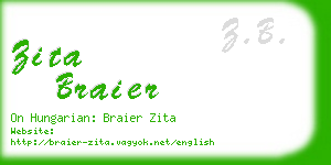 zita braier business card